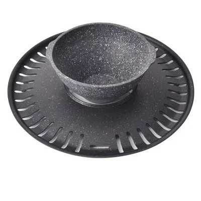 Aluminum Alloy Barbecue Pan 33cm Multi-purpose Frying Pan  Soup Pot  Round Baking Pan Stainless Steel Bbq Bet  P01005-1A/B
