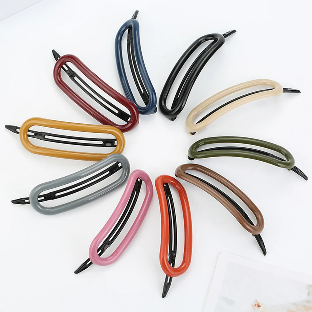 

10Pcs Oval Hairpins Strong Hold Plastic Hair Clip for Girls Elegant Solid Color Barrettes Suitable for All Hair Types Daily Wear