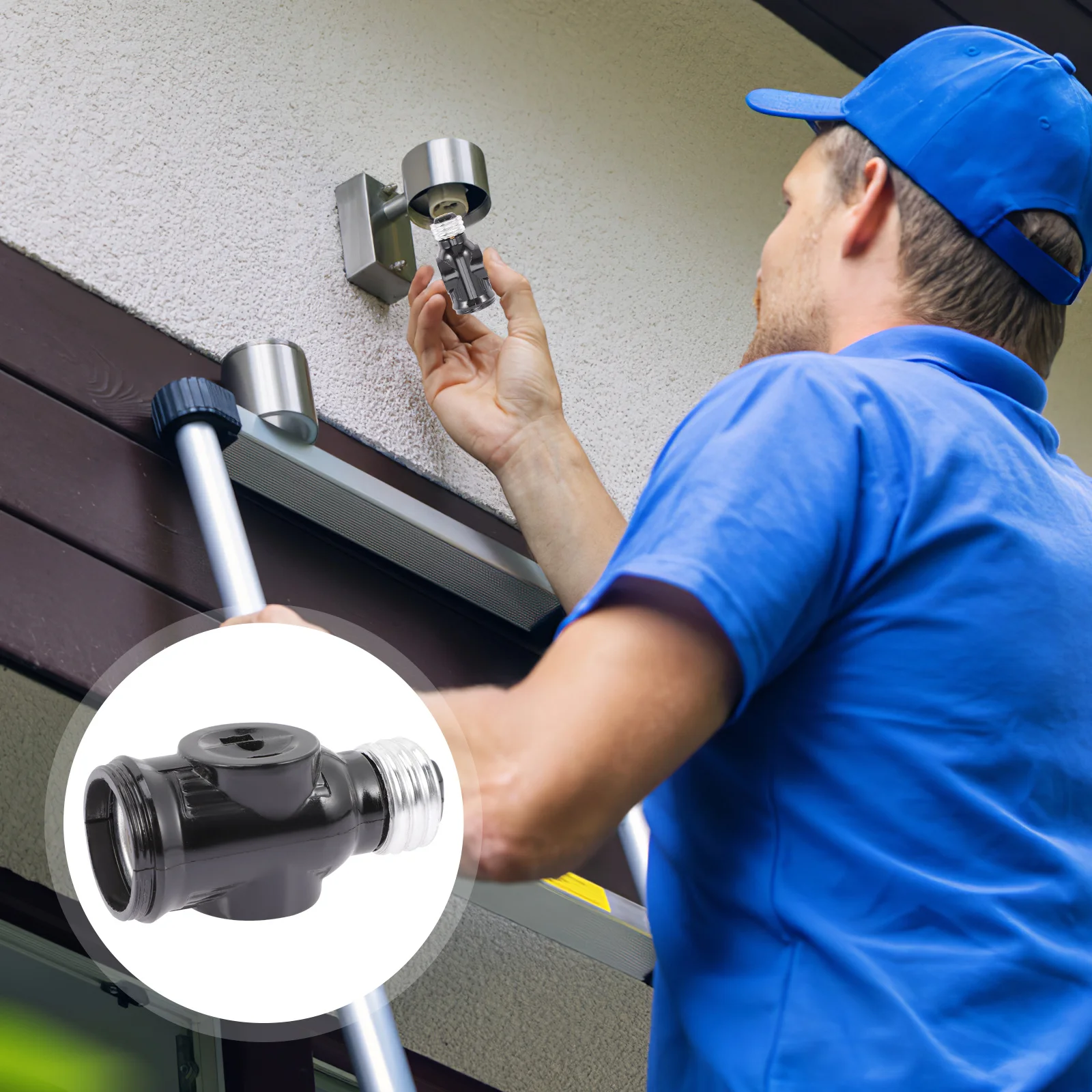 

2Pcs E26 Light Socket to Plug Adapter Us Outlet Socket Converter for Workshop Barn Garage Temporary Lighting Lamp Holder