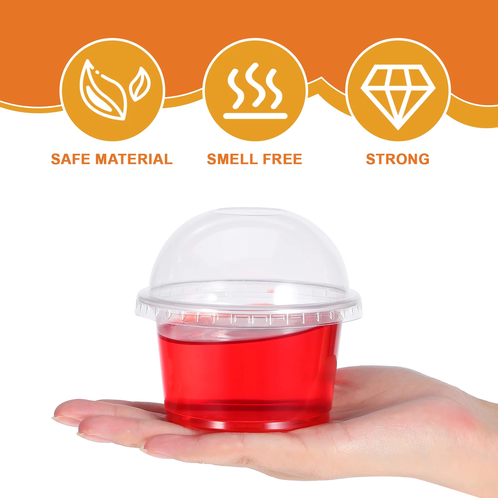 50pcs Disposable Plastic Pudding Cups With Lids Dessert Containers Cake Yogurt Ice Cream Bowls Takeout Packaging Disposable