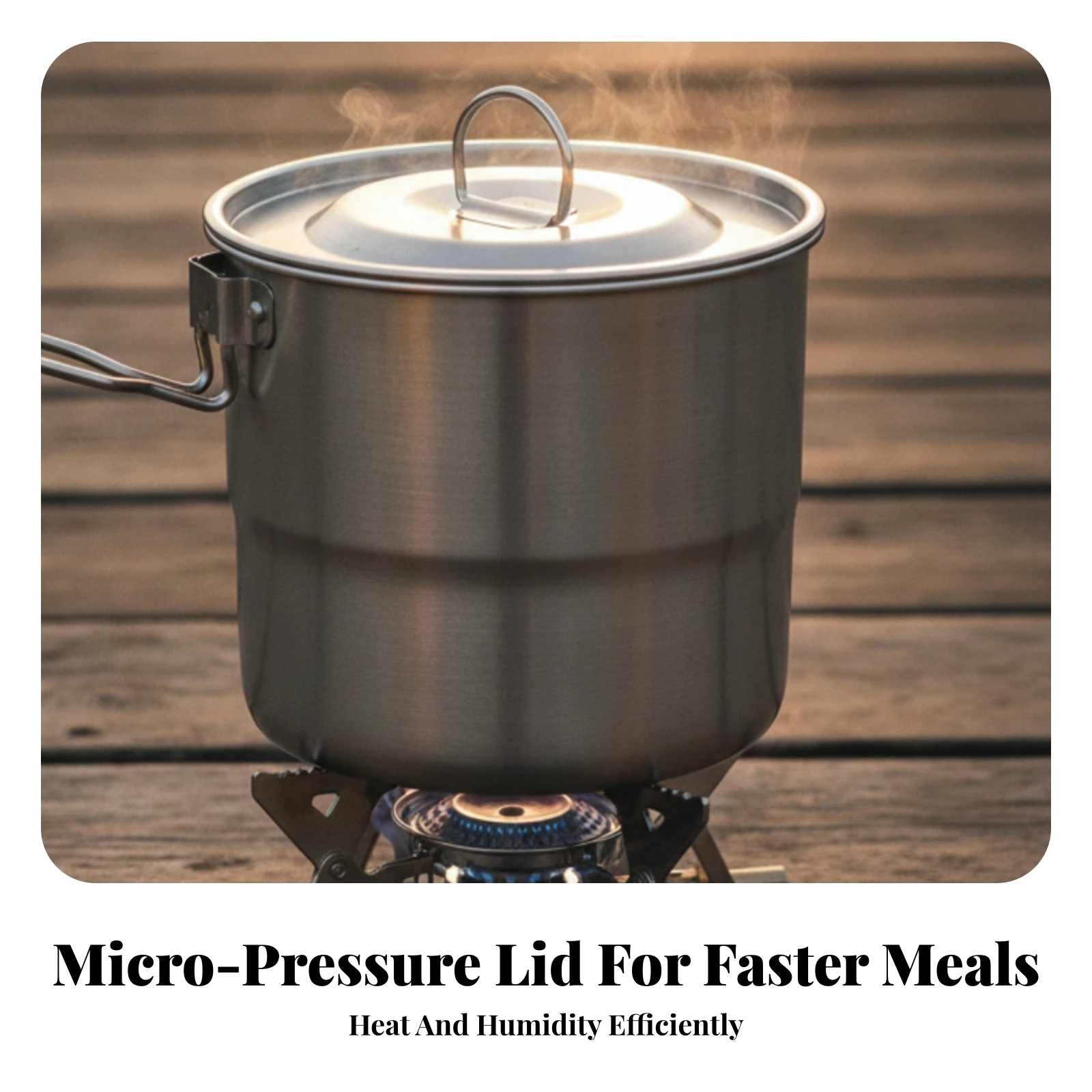 Cookware Corrosion-Resistant Camping Pot with Micro-Pressure Lid Camp Cooker Portable for Campers, Campsites, Small Kitchens