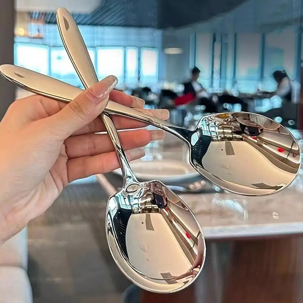 Cuchara de cocina pulida con espejo, juego de cuchara de fruta ergonómica de acero inoxidable con diseño pulido con espejo, Ideal para servir fácil