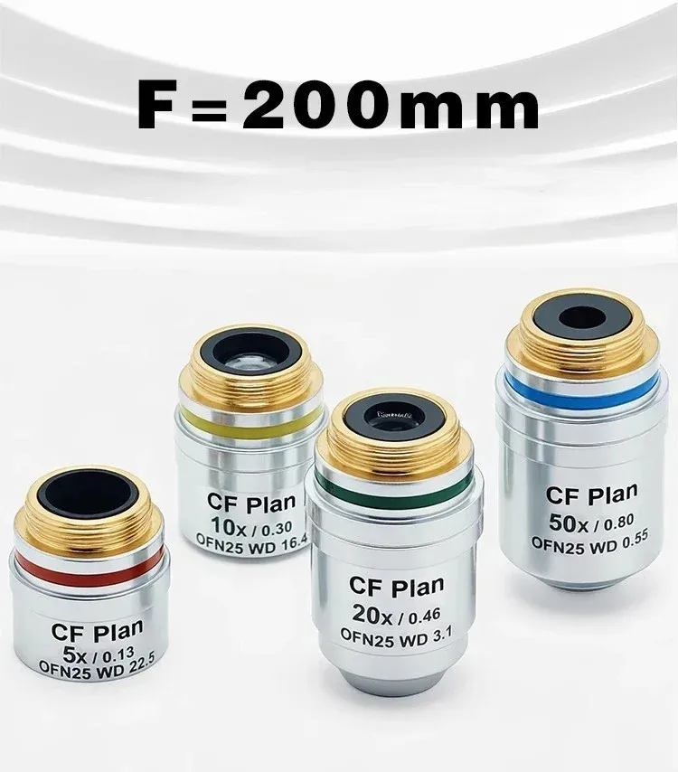 5X 10X 20X 50X Metallographic Microscope Semi Apochromatic Infinite Working Distance Objective Lens for Replace Nikon CF Plan