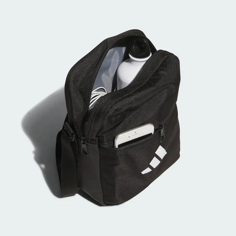 Adidas JM7152 Small Crossbody Shoulder Bag Black Recycled Fabric Portable 4.4L Sports Daily Travel Mini Messenger Bag
