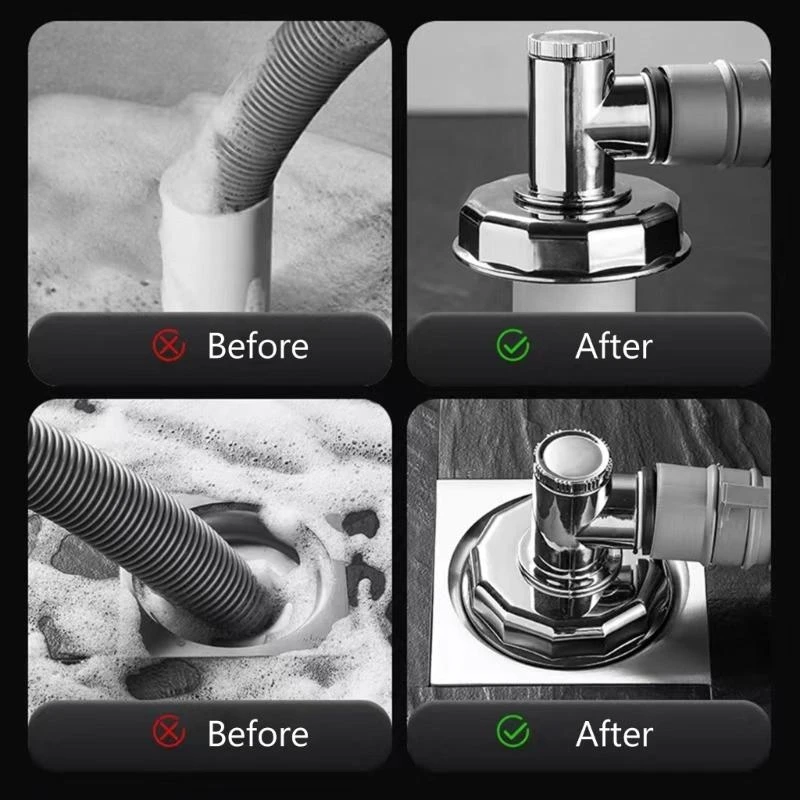  Washing Machine Floor Drain Adapter Sewer Elbow Pipe Connector Tees Joint