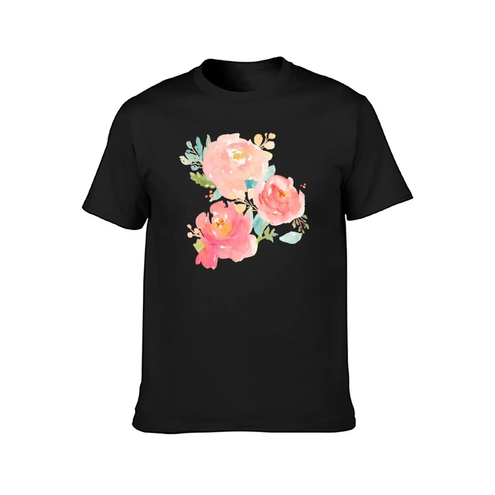 Peonies Watercolor Bouquet T-Shirt tees vintage clothes boys whites fitted t shirts for men