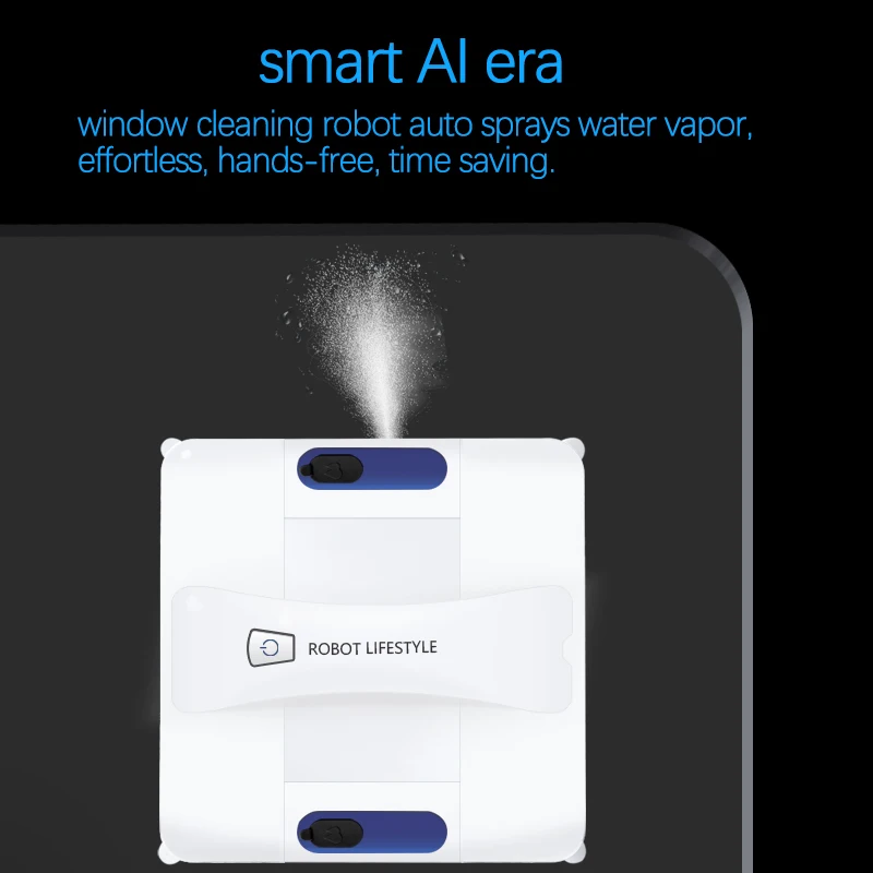 Robot de estilo de vida, limpiador de ventanas robótico, dos lados, lavado automático por pulverización de agua, aspiradora de vidrio alto, Control