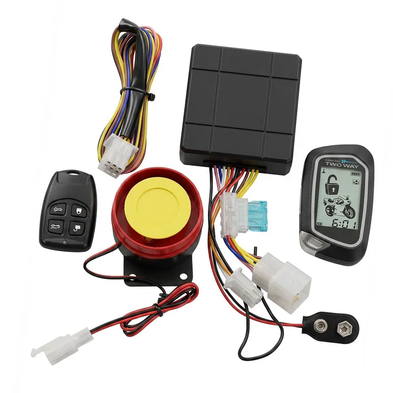 High Performance Motorcycle Anti Theft Alarm Featuring LCD Remote Shock Detection and Security Control