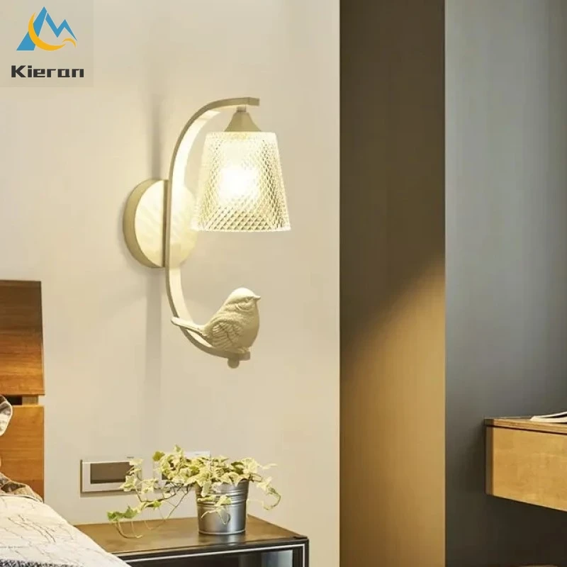 

Nordic Creative Bird Wall Lamp Children's Room Bedroom Bedside Living Room Stair Aisle Wall Lights Fixtures Simple LED Bird Lamp