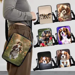 Cute Cavalier King Charles Spaniel borsa a tracolla con stampa di cane Puppy Spaniels borsa a tracolla da donna borsa a tracolla borsa a tracolla porta telefono