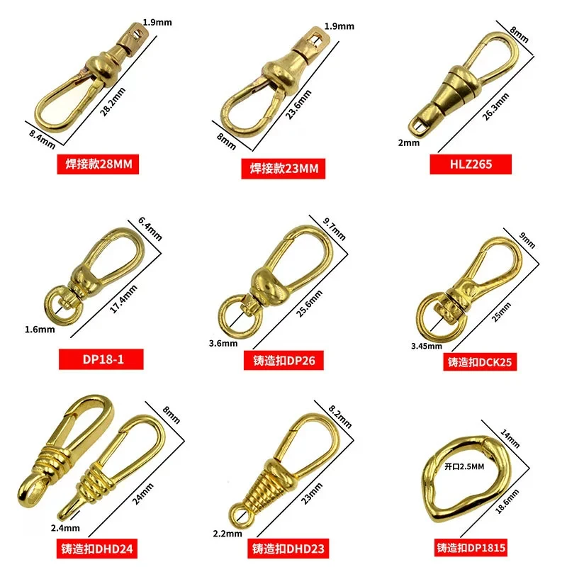 Brass Spring Clasp Pocket Watch Clasp Keychain Pendant Lobster Clasp Necklace Accessory DIY Bag Charm