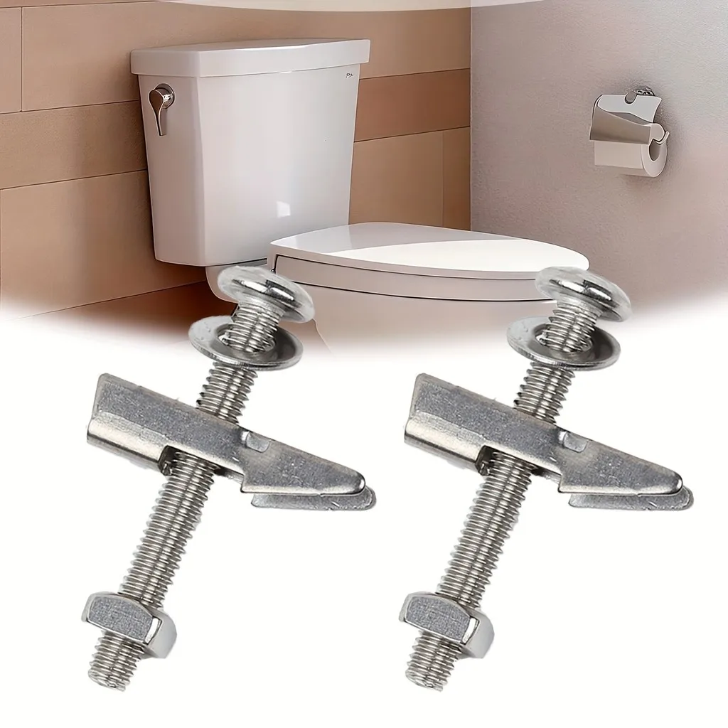 2pcs Stainless Steel Toilet Seat Bolts Kit, Fit Most Toilets, Home Bathroom Replacement