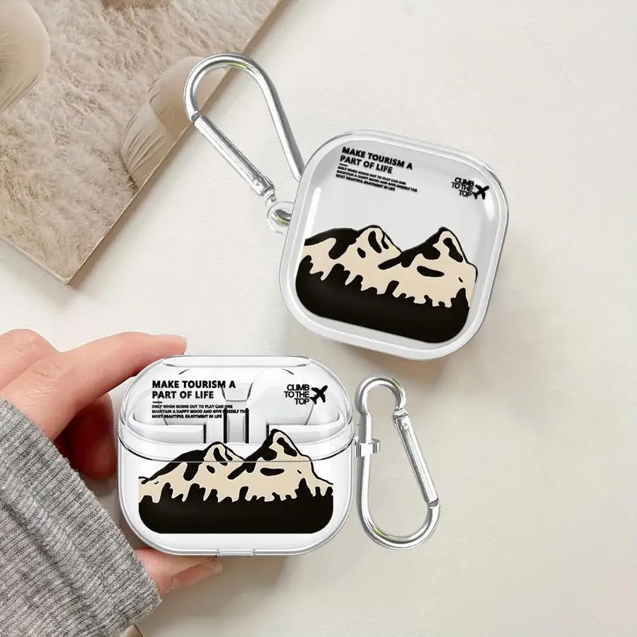 Case For Samsung Galaxy Buds 3Pro 3 FE 4 Pro 2 4Pro Live Clear Earphone Cases Cover Landscape Airplane Art