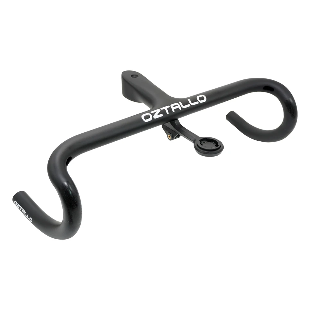 

OZATLLO Full Carbon Integrated Handlebar Cockpit 237g - Internal Cable Routing, 360mm/380mm for Road Bike with Computer Mount
