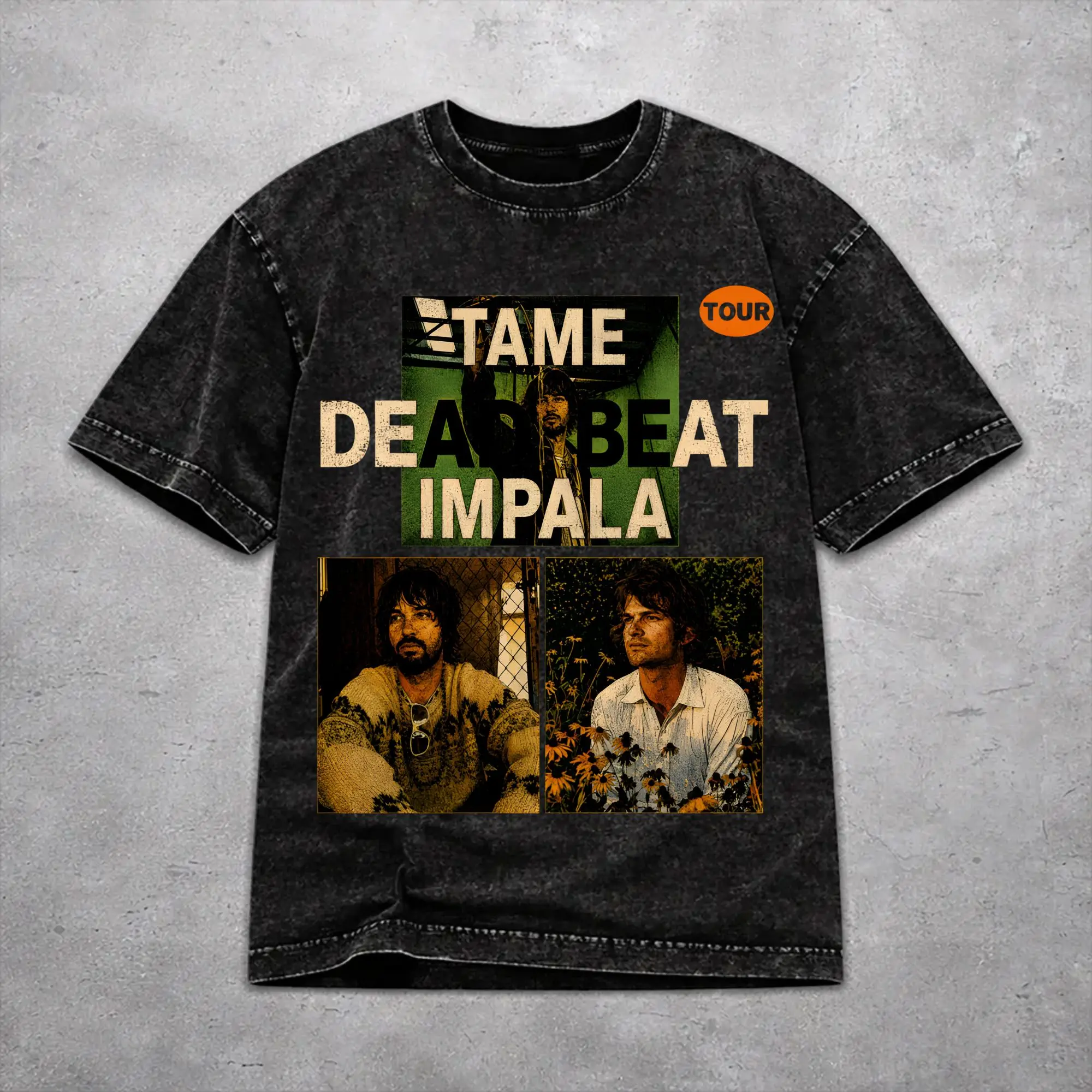 Tame Impala Deadbeat Tour 2026 Washed T Shirt Fashion Streetwear for Men Women  Loose Tee T-Shirts Short Sleeve