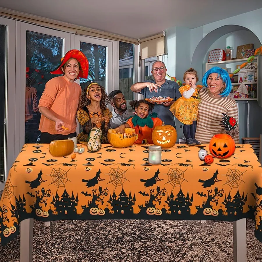 Halloween Tablecloth Halloween Decorations 3 Pcs Disposable Halloweens Tablecloths Plastic Halloweens Table Cloth Rectangle Tab