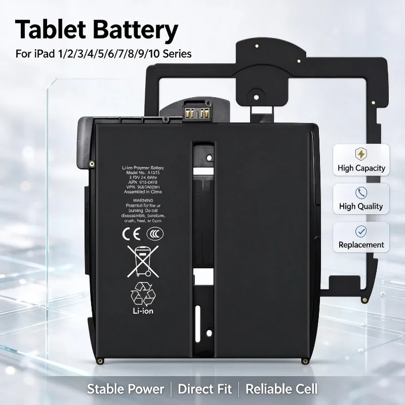 For I PAD 1/2/3/4/5/6/7/8/9/10/I PAD Mini 1/2/3/4/5/6/I PAD Pro 9/10/11/12  High Quality High Capacity  Replacement Bateria