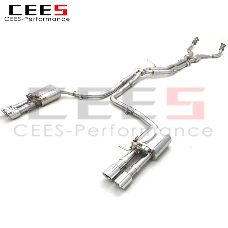 CEES Sport Catback Exhaust Pipes Assembly for Audi A7 C7/C8 3.0T 2012-2023 304 Stainless Steel Escape Muffler Car Exhaust System