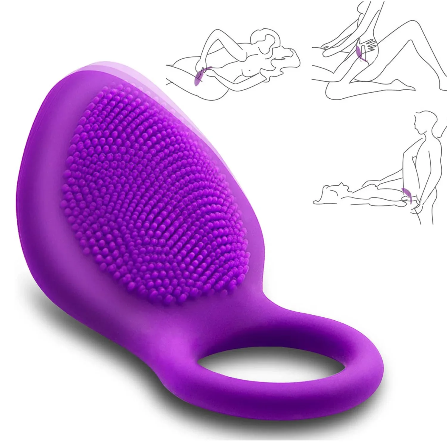 Penis Vibrating Ring Clitoris Stimulator Vibrating Cock Ring Lick Vagina Lock Fine Vibrator G Spot Orgasm Sex Toys for Couples