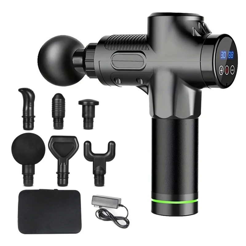 Diepe spiermassagepistool Fascia Gun Relaxor Elektrische mute-stimulator voor lichaam Nek Achterbenen Fitnessmassage Multi-versnelling Verstelbaar