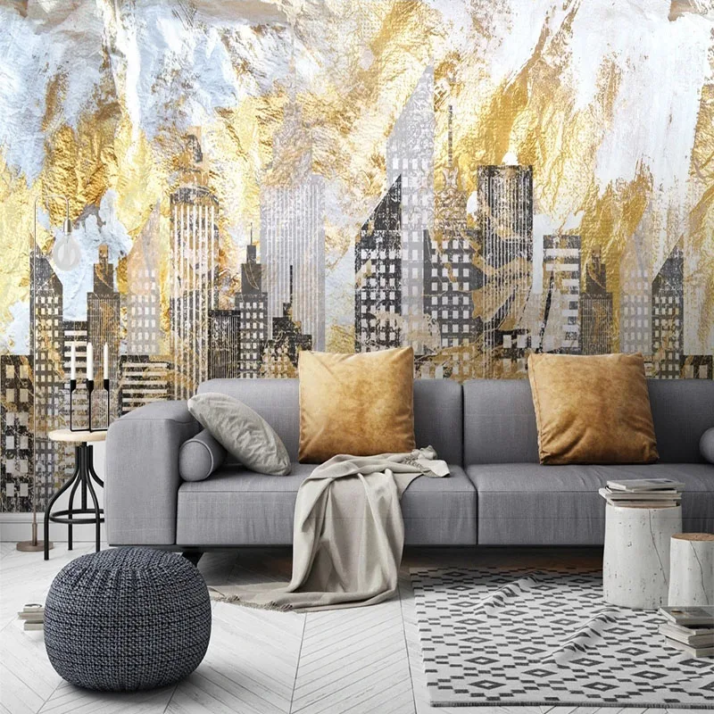 

Custom 3D Modern Simple Nordic Abstract City Mural TV Background Wallpaper For Bedroom Wall Room Decor Papel De Parede Tapety
