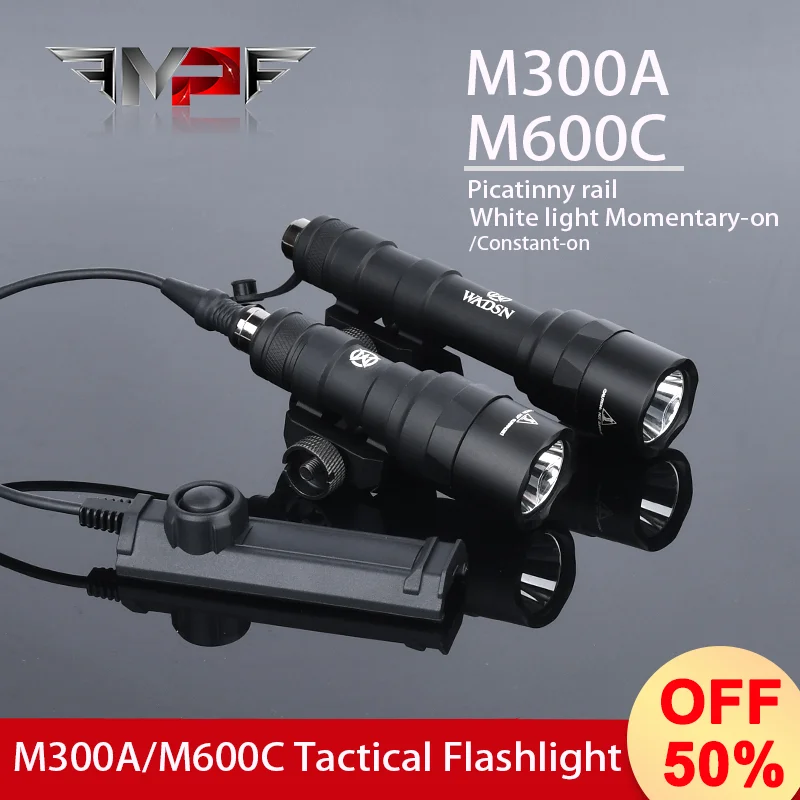 

WADSN SF M300A M600C Flashlight 400lm/600lm White LED Rifle Flashlight Pistol Scout Light Torch Hunting Picatinny Rail ﻿