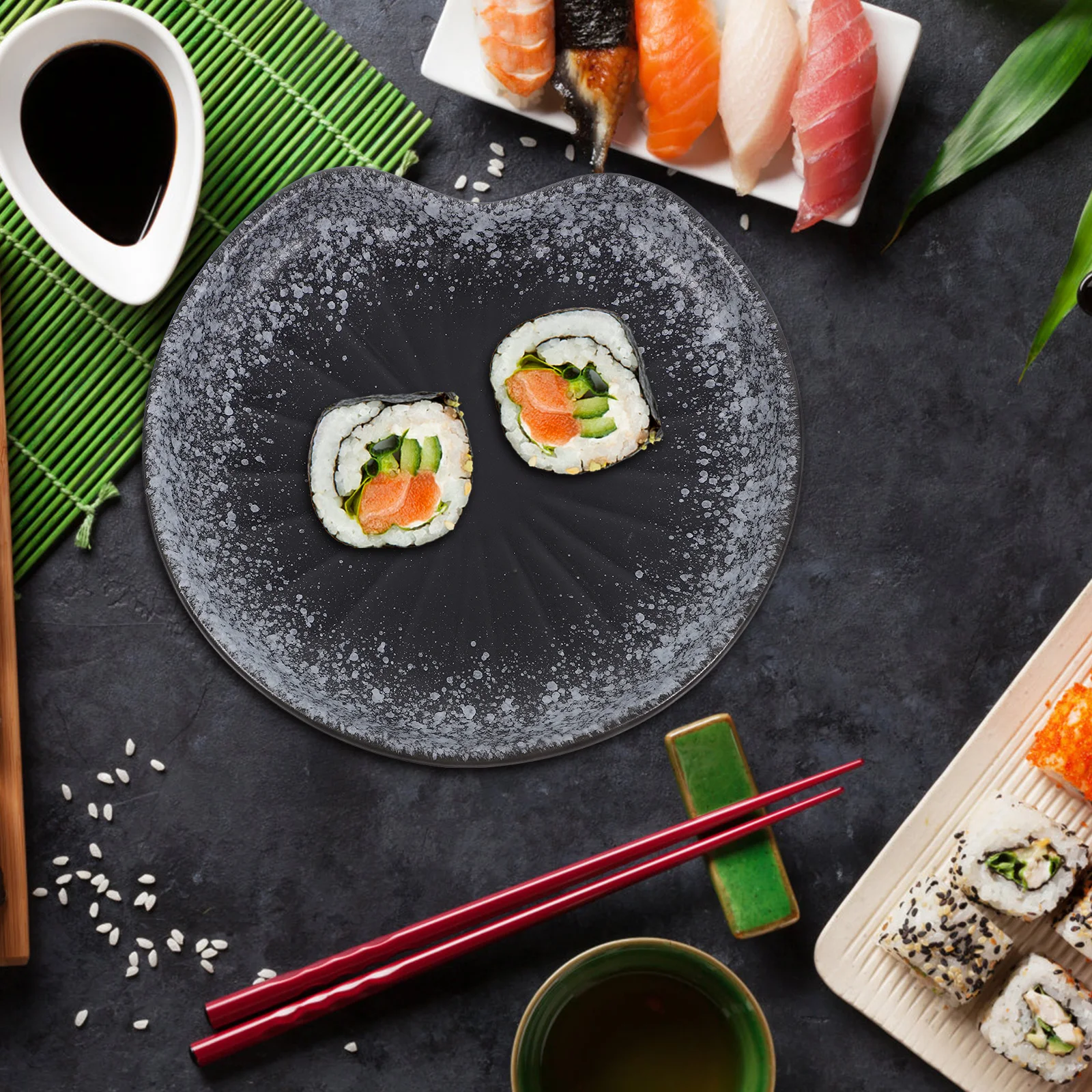 

Japanese Ceramic Serving Plate Large Opening Ventilated Design Multi-Use Snack Fruit Dish Dining Table Decor Plate