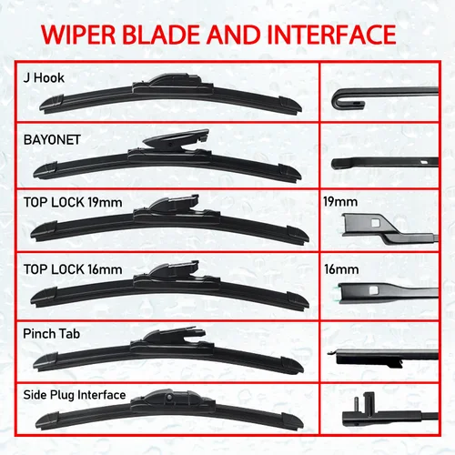 Imagen 2 del producto Kcimo-escobillas de limpiaparabrisas delanteras para coche, goma duradera, suave, sin marco, sin soporte, accesorios para ventana, 1 ud.
