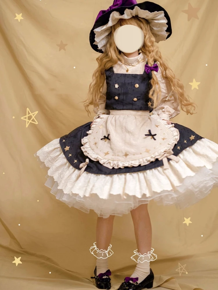 

Кирисме Мариса Косплей Костюм Touhou Project Аниме Женская Мода Рубашка Юбка Фартук Платье Униформа Хэллоуин Ролевая Игра Одежда