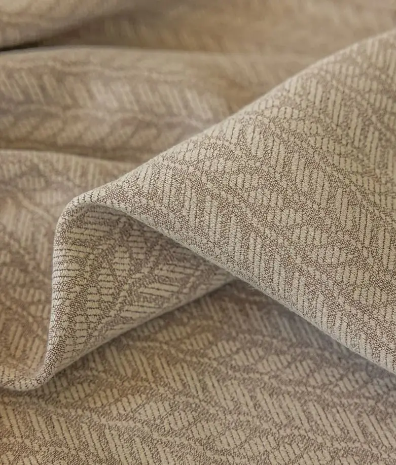 

Cream Herringbone Pattern Luxury Velvet Curtain for Living Room Bedroom Blackout Fashion Simple Embossing Window Tulle Elegant