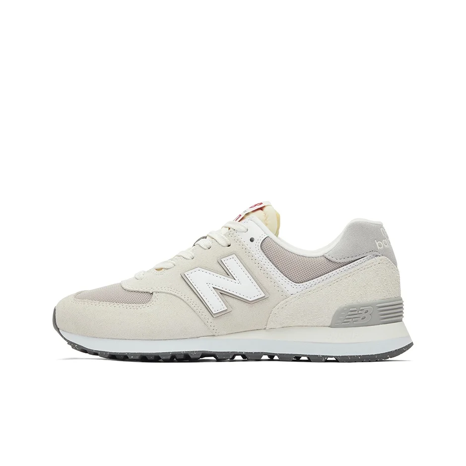 New Balance NB 574 Textile, chaussures décontractées basses en daim printemps-été unisexe blanc