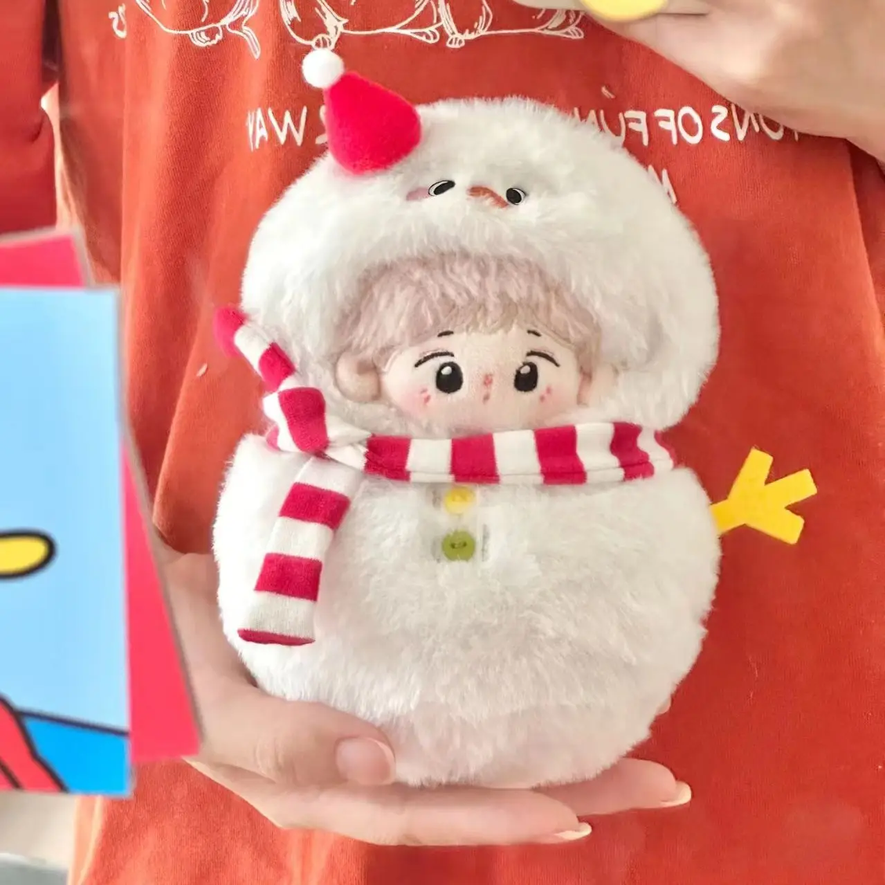 

10 см одежда для куклы-снеговика, зимний наряд, милый плюшевый костюм для куклы, хлопковые аксессуары для кукол, сменная одежда для куклы