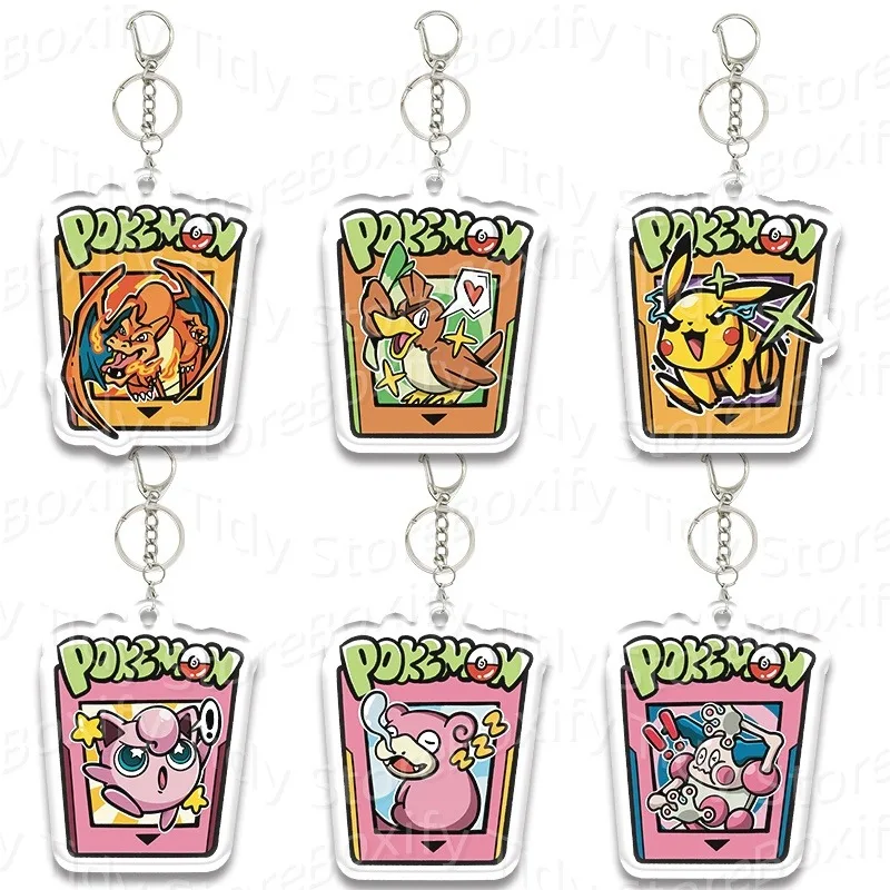 

Original Self-Made Acrylic Keychain Squirtle Bulbasaur Charmander Psyduck Anime Peripheral Pendant Backpack Decor Gift
