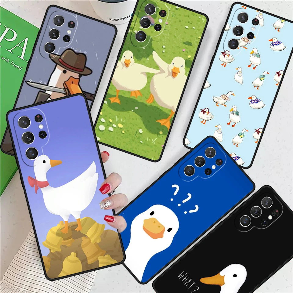 Cartoon Cute Goose Game For Samsung Galaxy S24 Ultra S21 S22 S8 S9 S10E Note 10 20 Plus FE S23 Phone case Cover Coque