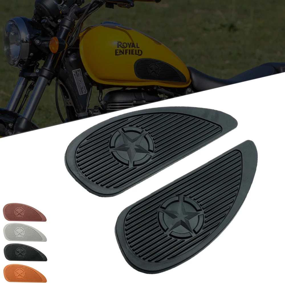 For royal enfield meteor 350 2020 2021 Motorcycle Side Fuel Tank Pad Sticker Rubber Sticker