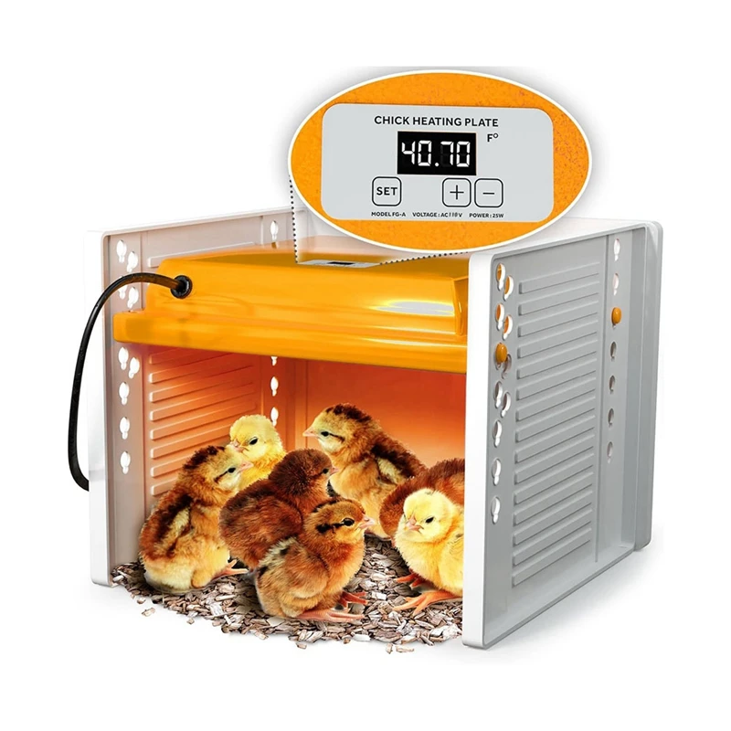 

B08B-Chick Brooder Heating Plate Chicken Brooder Heater With Adjustable Height And Angle, Digital Temperature Control