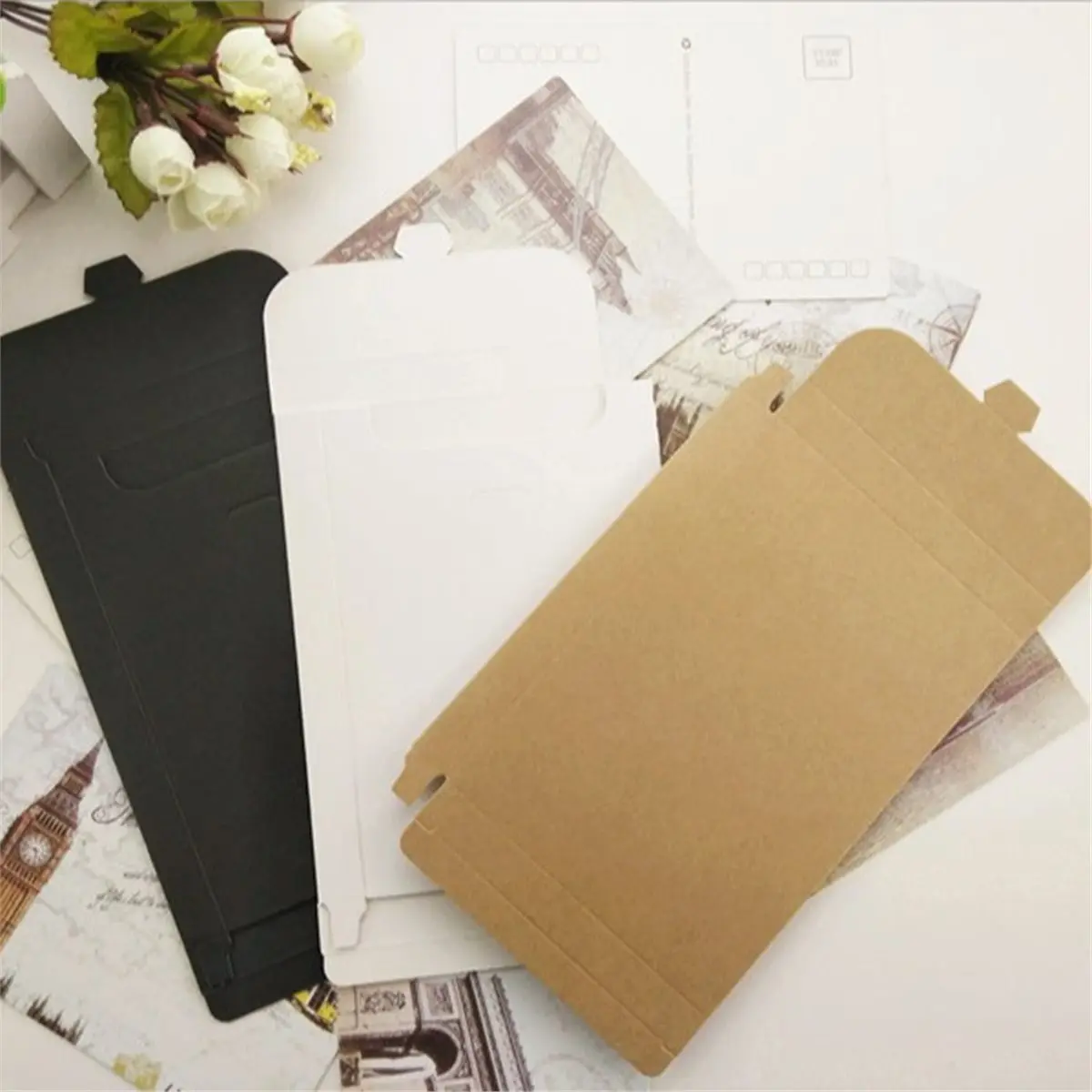 【AT48】 NEW 50pcs Paper Envelopes 10.8x15.5cm for Business, Gift & Document Storage A