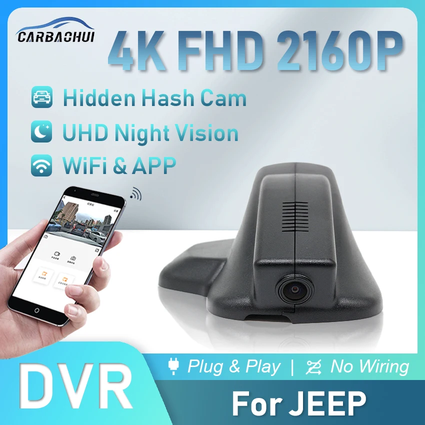 

Plug and Play 4K 2160P Car DVR HD Dash Cam Car Camera Video recorder For Jeep Compass/Cherokee/Renegade/Commander/Grand Cherokee