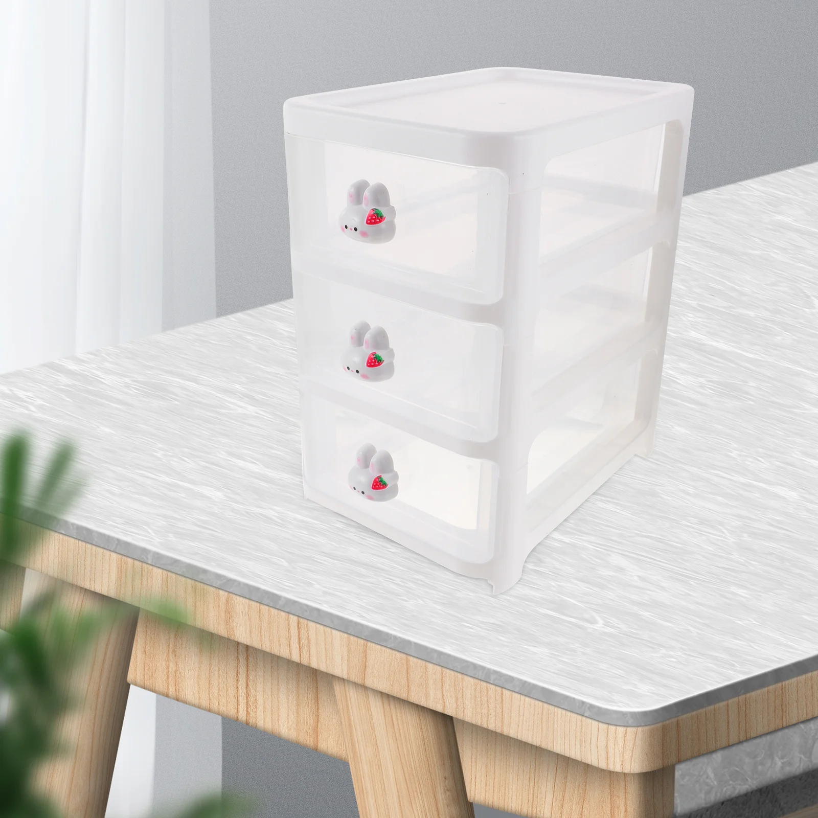 

1pc 3-Layer Desktop Storage Box Large Capacity For Home Office School Makeup Organizers Drawers Sundries Holder