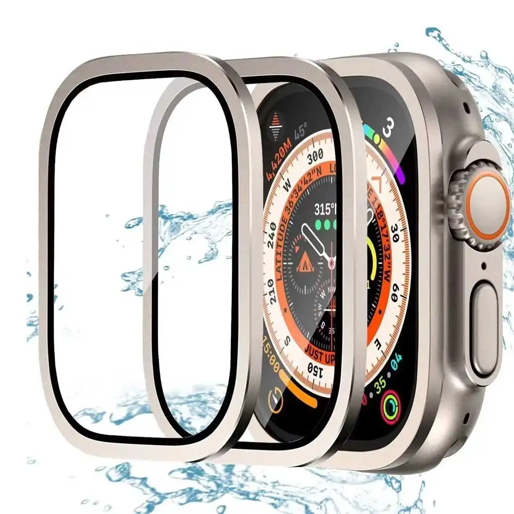 Tempered Glass For Apple Watch Ultra 2 49mm Screen Protector Metal Frame Anti-Scratch Case for IWatch Ultra 49mm Protective Film