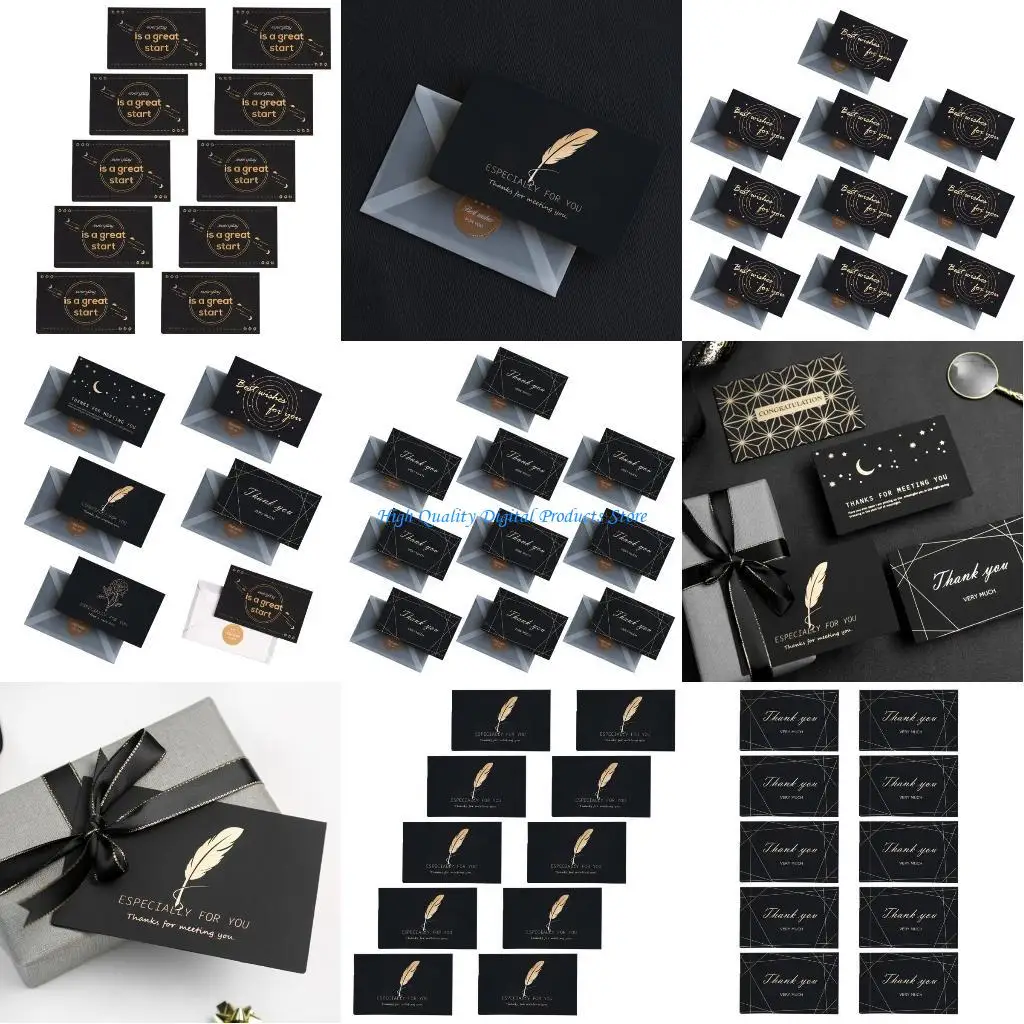 بطاقات شكر فارغة من U2JE مع مغلفات وملصقات لحفلات الزفاف التجارية #1