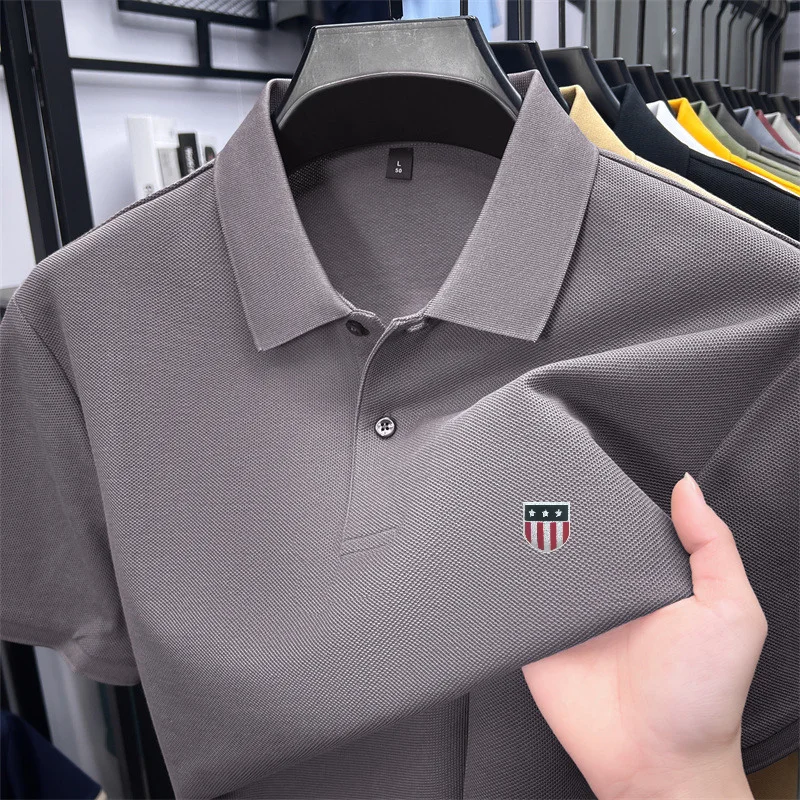 Men's Summer Luxury Brand Cotton 100% Polo Shirt Lapel Printing Short Sleeves T-Shirt Business Leisure Ventilate Men's Clothing image 5