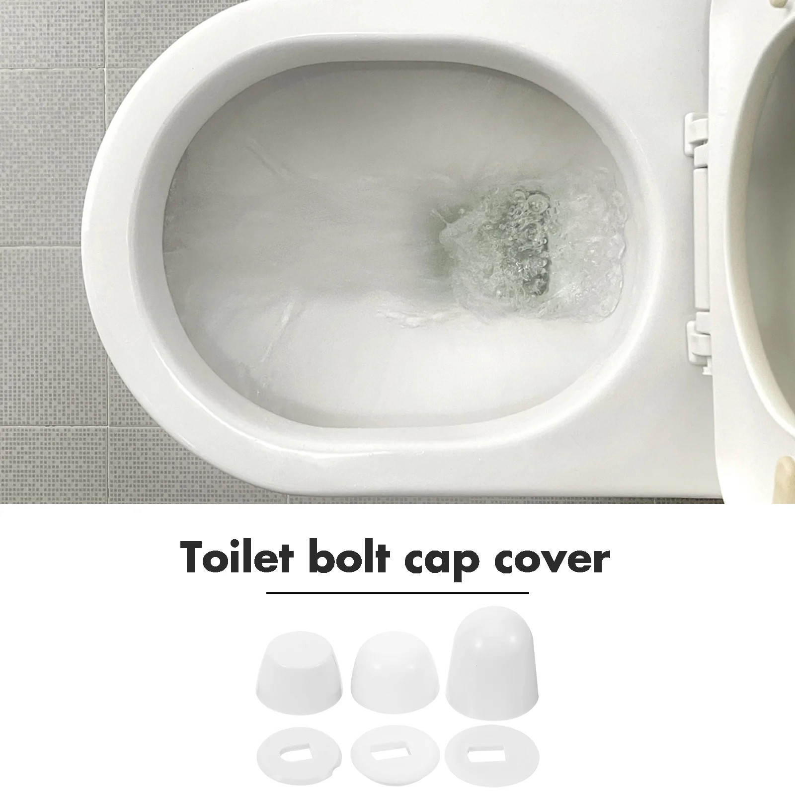 

6Pairs Plastic Toilet Bolts Covers Caps Set Universal Bathroom Bolt Covers Replacement Parts Practical Durable