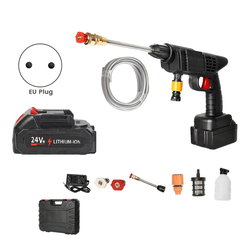 Electric High Pressure Washer High Pressure Car Washer Filter Foam Machine 24V Battery High Pressure Car Wash EU Plug