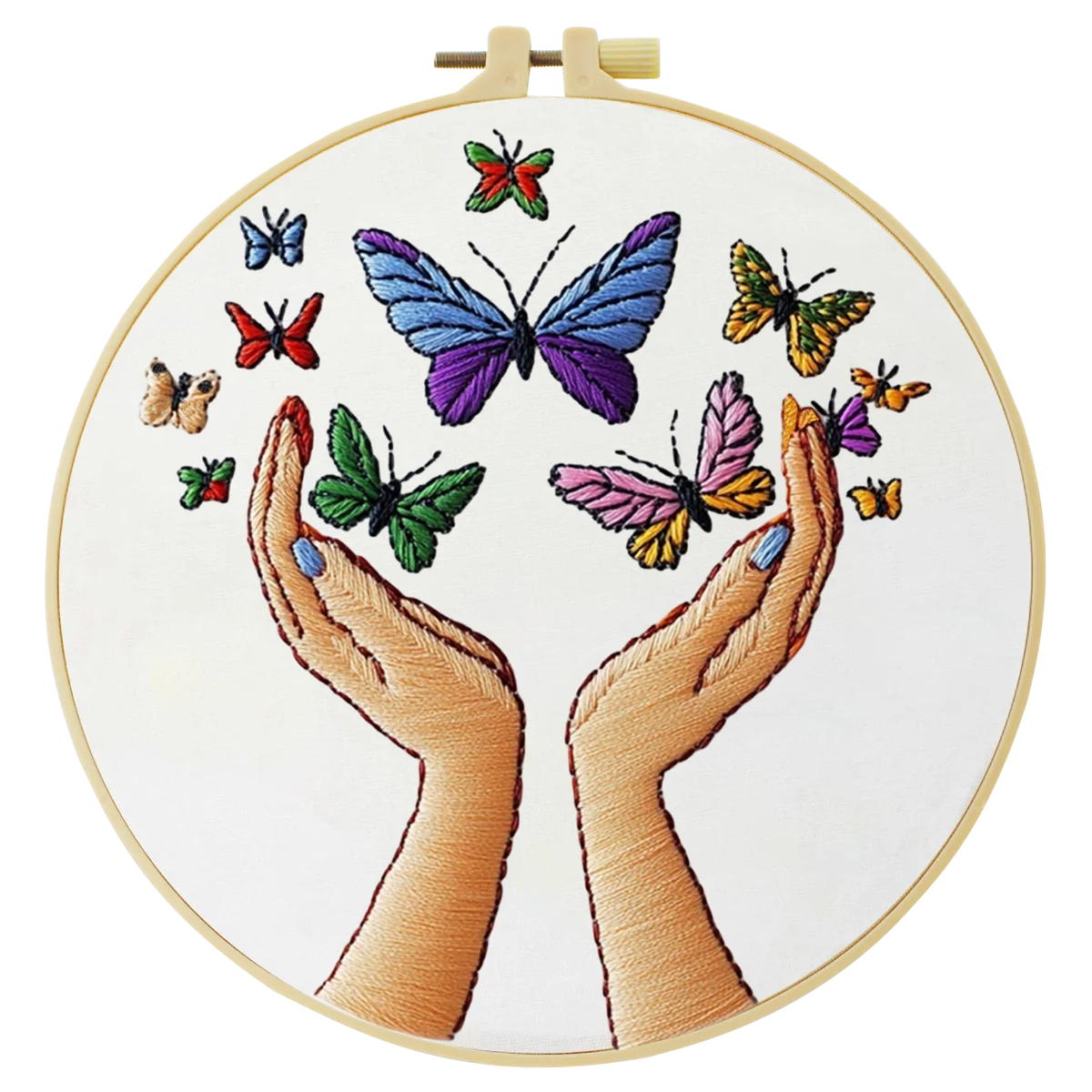 1 Stück 20X20CM/15X15CM 7,87/6,3 Zoll Handstickerei Starter-Kit DIY-Kit Stickerei-Set Handarbeiten Nähkunst Malerei – Detail 4