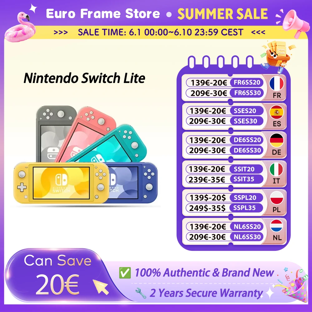 Nintendo Switch Lite Nintendo Switch Console de jeu portable 32G stockage interne 5.5 pouces écran tactile LCD Bluetooth 4.1 corail