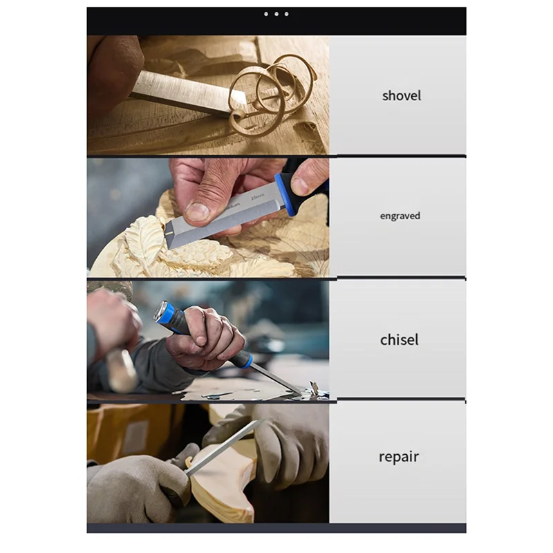 T19C Woodworking Right Angle Chisel Multipurpose Core Percussive Angle Chisel Chrome Vanadium Steel Handle Slotting Cutting