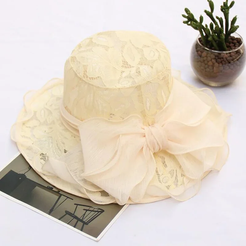 Nuevo Verano Organza Iglesia Derby sombrero tocado mujer señora nuevo Kentucky Tea Party boda arco sombrero Gorros Mujer