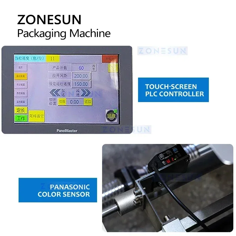 ZONESUN ZS-HY680 آلة تغليف التدفق الأفقي الأوتوماتيكية لخط التعبئة والتغليف والحفاظ على المواد الغذائية الطازجة