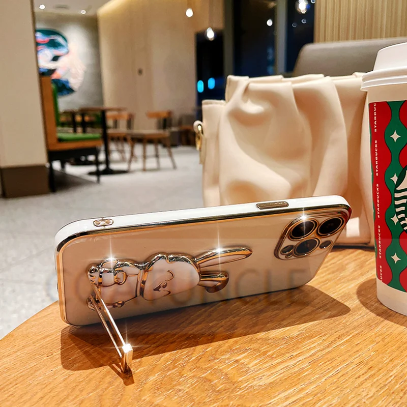 3D Tavşan Braketi Kaplama telefon tutucu Kılıf Samsung Galaxy M13 M21 M30S M12 M53 M23 M11 M32 M22 M51 M52 M33 M31 Yumuşak Kapak